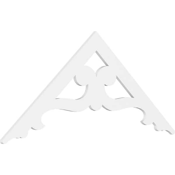 Ekena Millwork 1 in. x 72 in. x 30 in. (10/12) Pitch Brontes Gable Pediment Architectural Grade PVC Moulding
