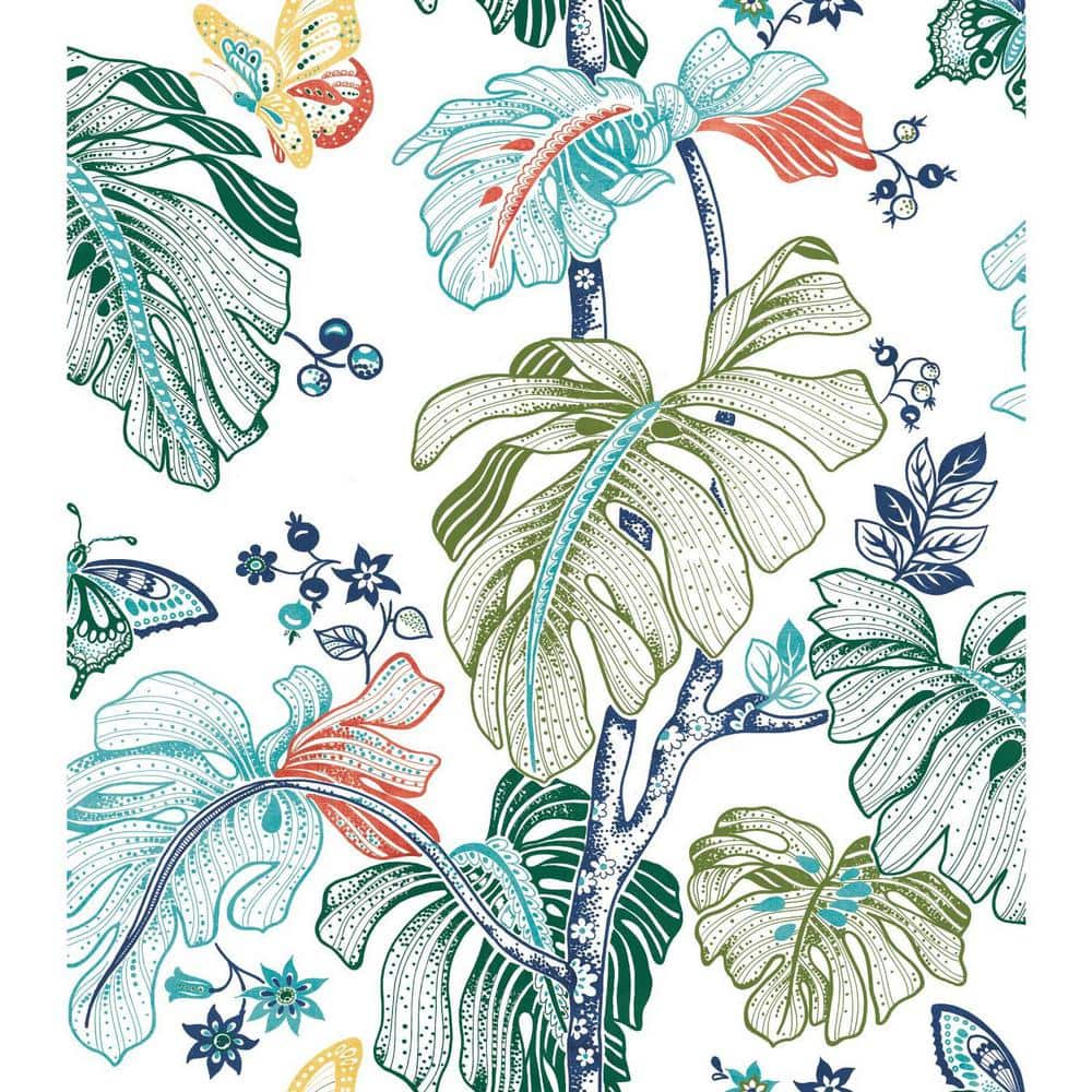Boho Palm Tropical Multicolor Peel and Stick Wallpaper