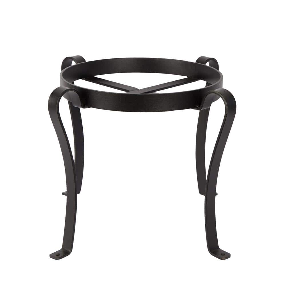 Black Wrought Iron 12-Inch Patio Flower Pot Stand