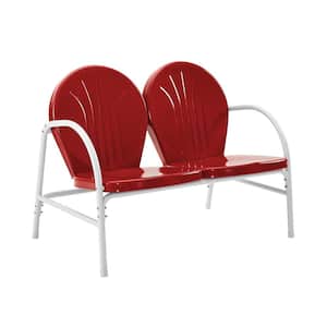 Griffith Red Metal Outdoor Loveseat
