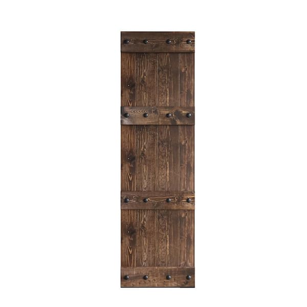 COAST SEQUOIA INC Castle Series 30 in. x 84 in. Kona Coffee DIY Knotty Pine Wood Sliding Barn Door Slab