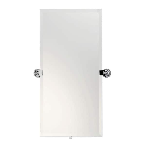 Ginger London Terrace 17 in. W x 30 in. L Wall Mount Frameless Pivoting Mirror in Polished Chrome