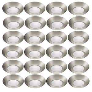 Disk Light Kit 5 in./6 in. 3000K Integrated LED Recessed Light Trim with Brushed Nickel Trim Cover (24-Pack)