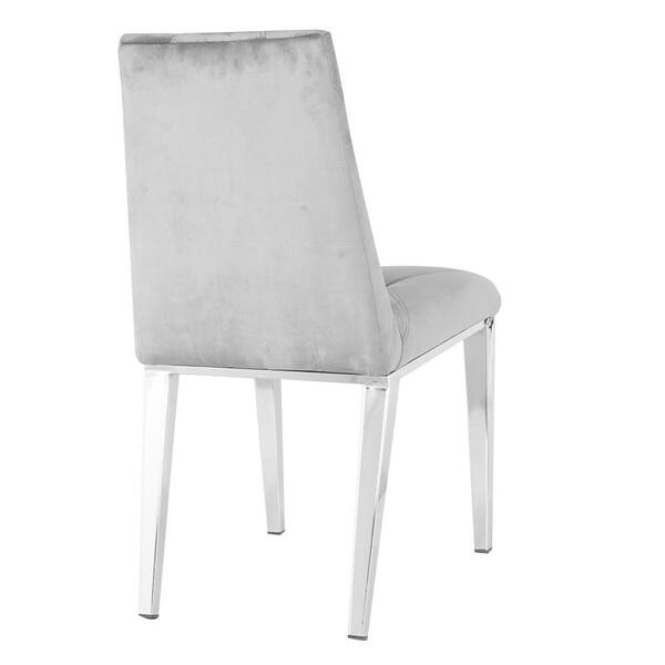 grey fabric dining chairs chrome legs