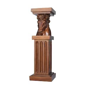 7 in. Brown Polystone Horse Pedestal End Table