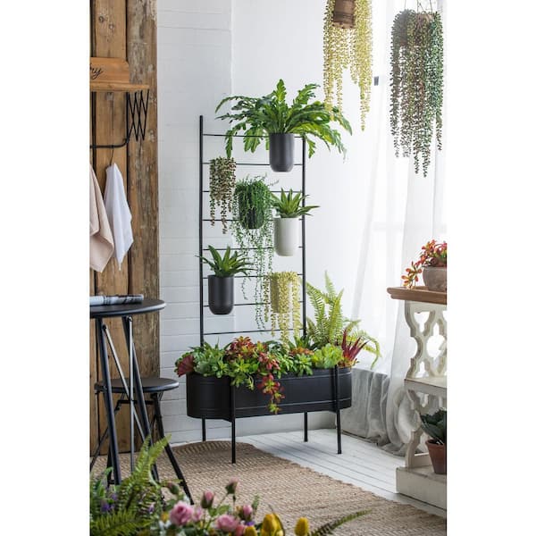 8/30まで MILLS PLANTS STAND ① Modern Iron Outdoor Garden Plant Stand with Buckets and Trough (32