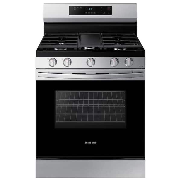 Samsung 6.0 cu. ft. Smart Freestanding Gas Range with Integrated Griddle in Stainless Steel