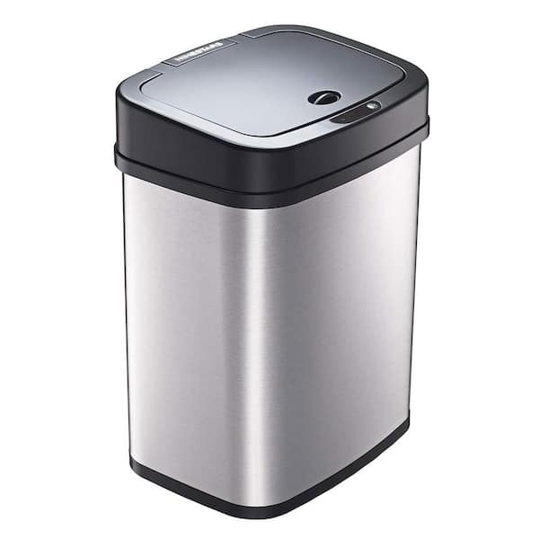 Aoibox 3-Gal Rectangular Stainless Steel Automatic Trash Can with 