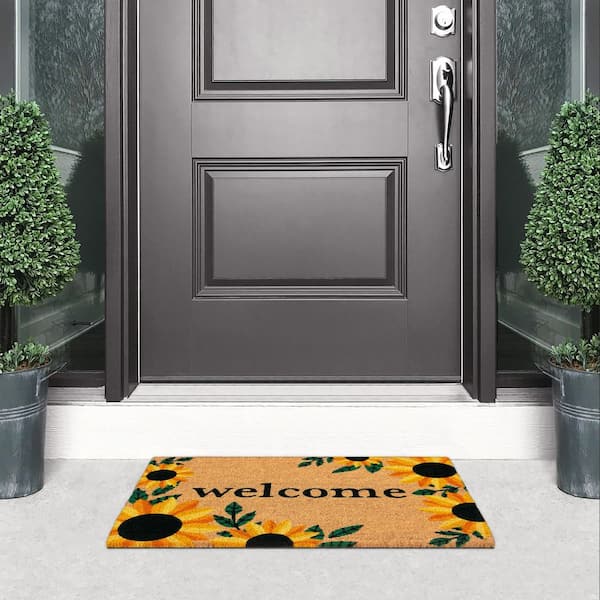 Sunflower 18 in. x 30 in. Coir Doormat