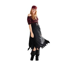 Womens Red and Black Pirate Halloween Costume Adult - Small