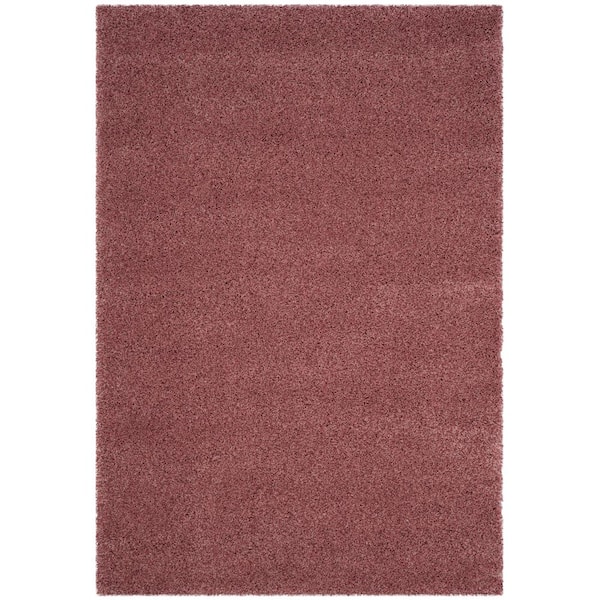 California Shag Rose Doormat 3 ft. x 5 ft. Solid Area Rug