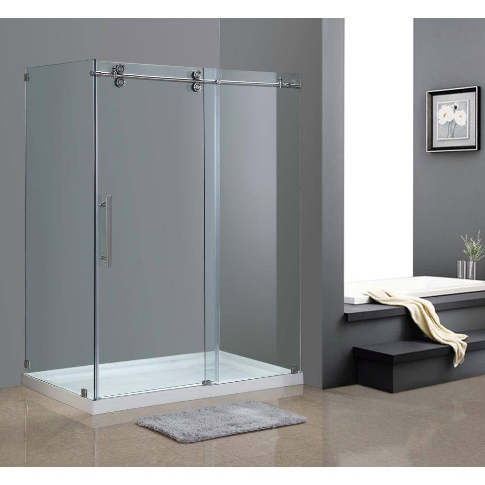 Langham 60" x 35" Clear Tempered Glass Frameless Shower Enclosure