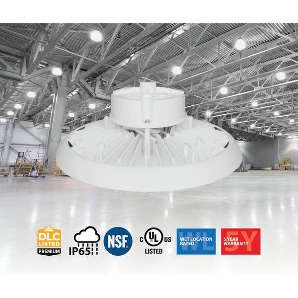 NICOR HBC4 14.2 in. 1000-Watt Equivalent Integrated LED White High Bay Light 5000K