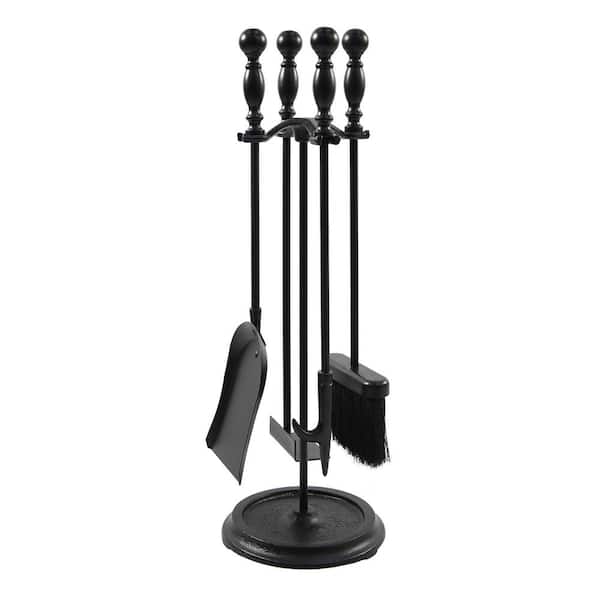 ACHLA DESIGNS 24 in. Tall 5-Piece Black Bolton Mini Fireplace Tool Set