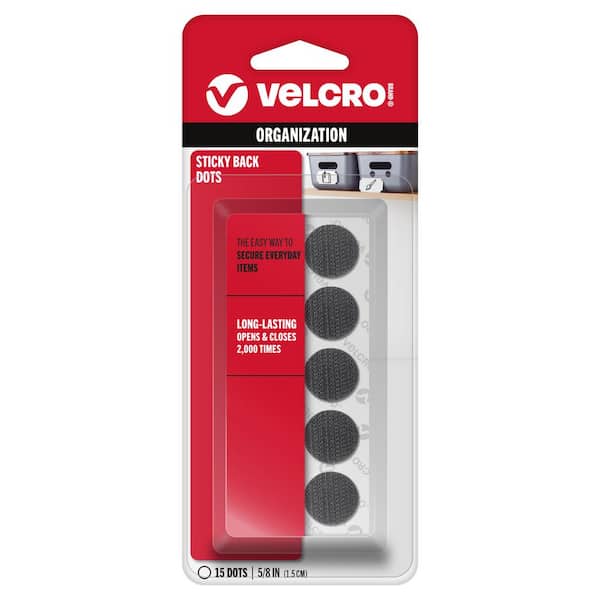 VELCRO 5/8 in. Sticky Back Coin, Black