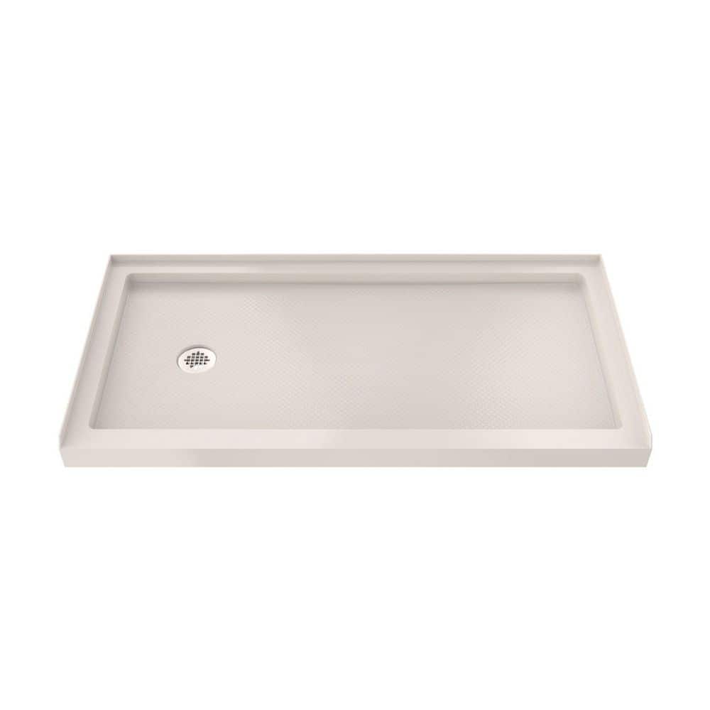 SlimLine 60 in. L x 30 in. W Alcove Rectangular Biscuit Shower Pan Base with 2 in. Round Left Drain in Polished Nickel price history on PriceWatchPro