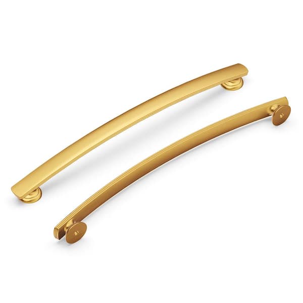 American Diner 8-13/16 in. Modern Arch Cabinet Pull Brushed Golden Brass Handle for Kitchen, Bathroom, Furniture (5Pack)