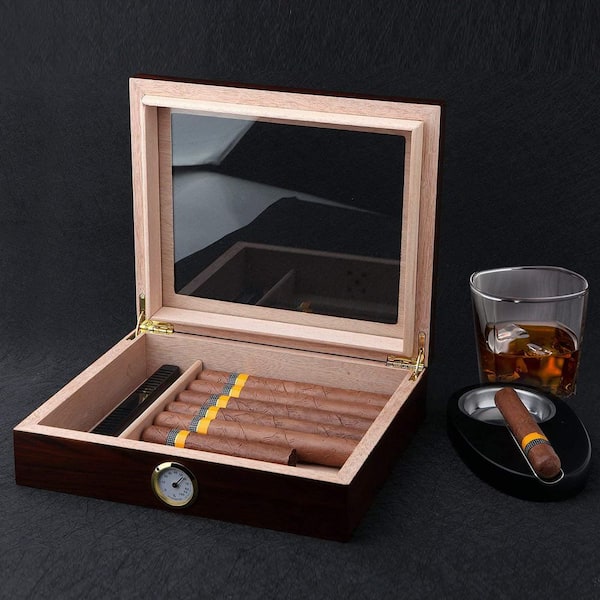 Heartdeco Cedar Wood Humidor Cigar Box And Cigar Cutter Set | Shop - View #3