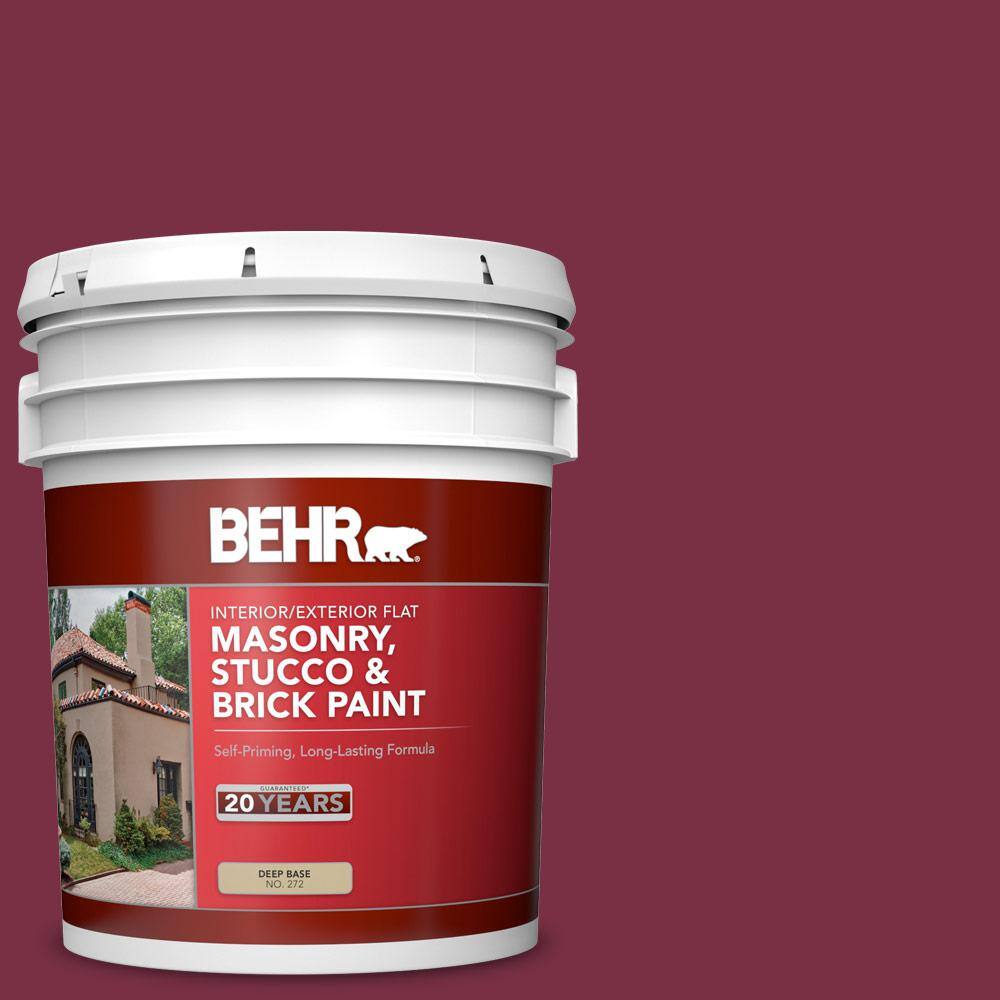 5 gal. #PPU1-13 Spiced Wine Flat Interior/Exterior Masonry, Stucco and Bric