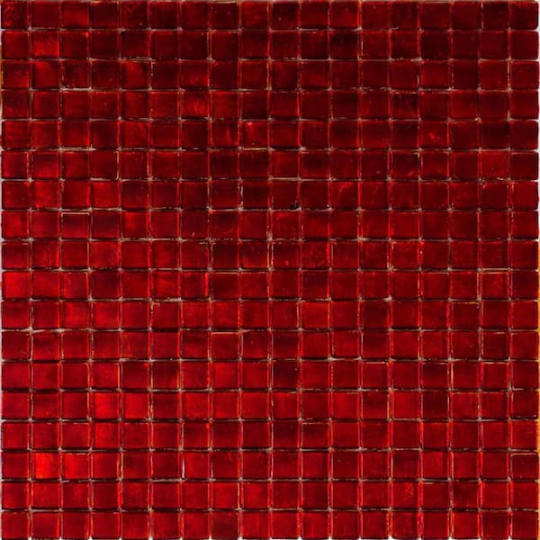 Apollo Tile Skosh Glossy Ruby Red 11.6 in. x 11.6 in. Glass Mosaic Wall and Floor Tile (18.69 sq. ft./case) (20-pack)