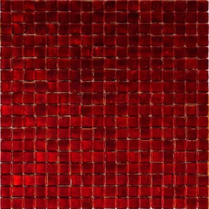 Skosh Glossy Ruby Red 11.6 in. x 11.6 in. Glass Mosaic Wall and Floor Tile (18.69 sq. ft./case) (20-pack)