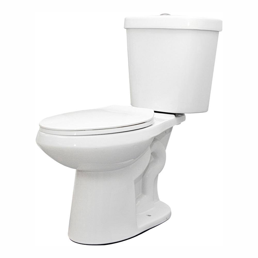 Glacier Bay 2-piece 1.1 GPF/1.6 GPF High Efficiency Dual Flush Complete Elongated Toilet in White, Seat Included (3-Pack)