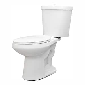 2-piece 1.1 GPF/1.6 GPF High Efficiency Dual Flush Complete Elongated Toilet in White, Seat Included (3-Pack)
