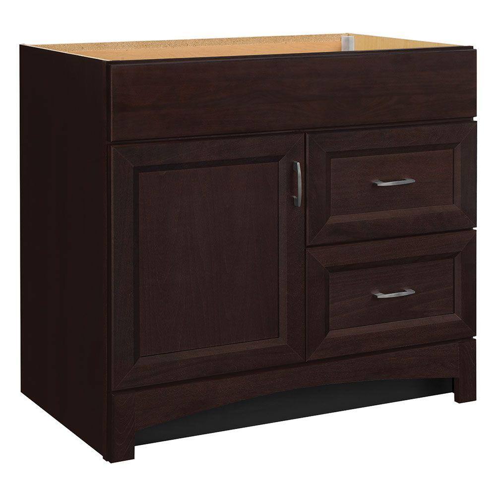 Glacier Bay Moorevale 36 in. W x 21 in. D x 33.5 in. H Bath Vanity ...