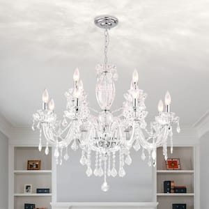 Atlanta 12-Light Clear Candle Style Traditional Chandelier with Crystal Accents