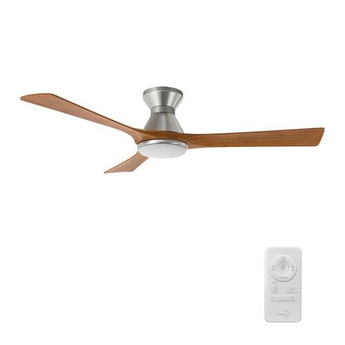 Varennes 52 in. Color Changing Integrated LED Indoor Nickel 10-Speed DC Ceiling Fan with Light Kit and Remote Control CARRO Ceiling Fans With Lights