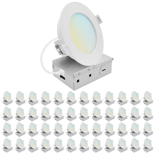 4 in. Integrated LED Recessed Light, Mini Panel Light, 5CCT, 1000LM, 11W, 100° Beam, Dimmable, ETL Listed 48 Pack