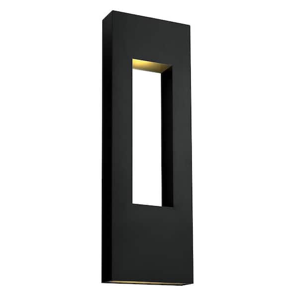 Atlantis 1-Light Satin Black LED Outdoor Wall Lantern Sconce