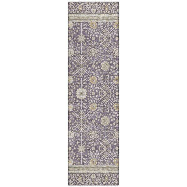 Chantille Machine Washable Indoor/Outdoor Abstract ACN3047 Plum 2 ft. x 7 ft. Runner Rug