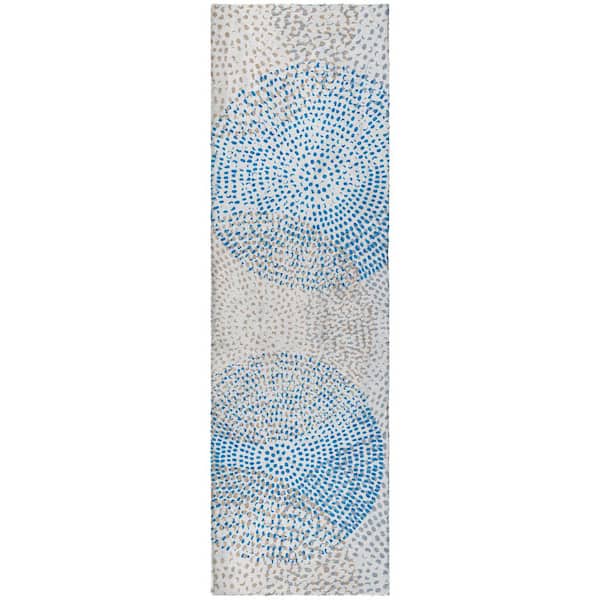 Dream Shag Premium Machine Washable Abstract ADS586 Ivory 2 ft. x 7 ft. Runner Rug