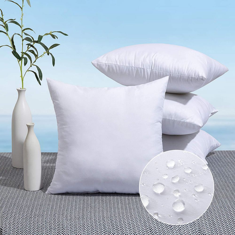 18 in. x 18 in. Water-Resistant Throw Pillow Inserts, Premium Square Pillow Stuffer Sham for Swing, Sofa (4-Pack) price history on PriceWatchPro