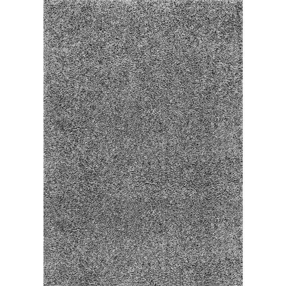 Luxurious Gray Shag 10' x 14' Synthetic Area Rug for High-Traffic Spaces