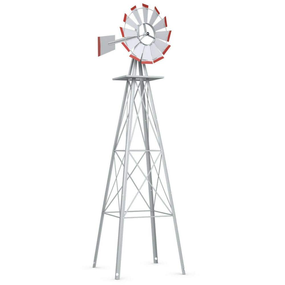 Boyel Living 8 ft. Tall Windmill Ornamental Wind Wheel HYSN-70506GR ...