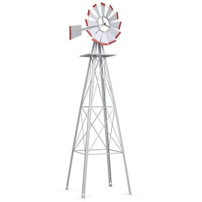 8 ft. Tall Windmill Ornamental Wind Wheel