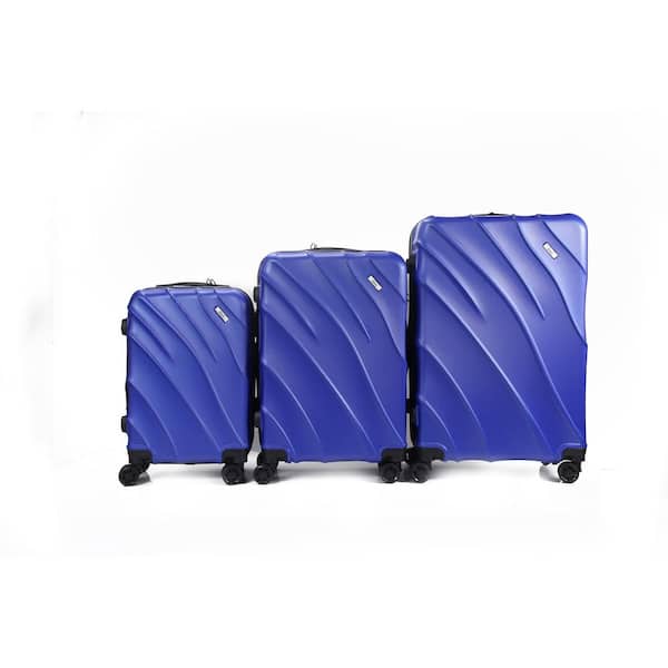 Mirage Expandable ABS, Hard Shell, Lightweight, Spinning Wheels, Combo Lock, 3 Piece Luggage Set in Skyblue