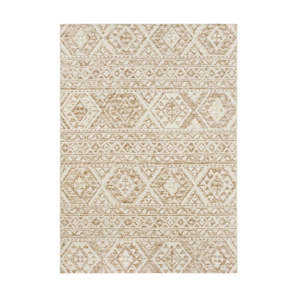 Ruggable 148296 Leyla Cream Vintage 2-1/2' x 7' Indoor/Outdoor