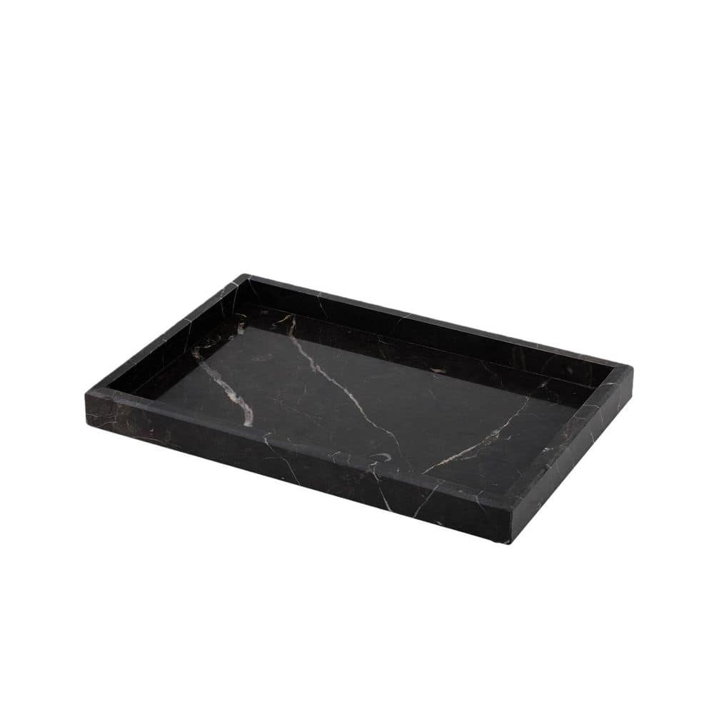 Wudkey 11.8 in. x 7.87 in. Marble Bathroom Tray Pure Natural Tray in ...