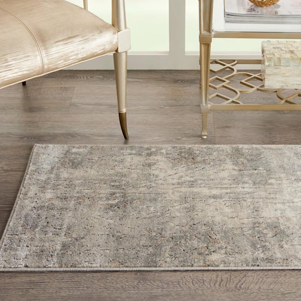 Concerto Beige/Grey doormat 2 ft. x 4 ft. Abstract Rustic Kitchen Area Rug
