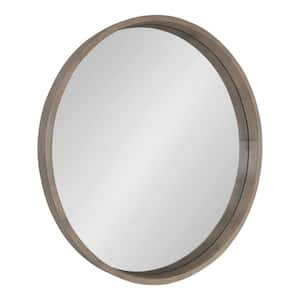 Medium Round Gray Classic Mirror (30 in. H x 30 in. W)