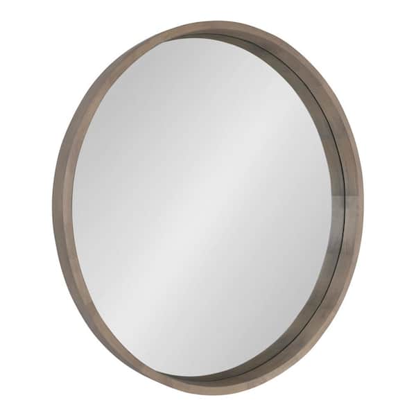 Kate and Laurel Medium Round Gray Classic Mirror (30 in. H x 30 in. W)