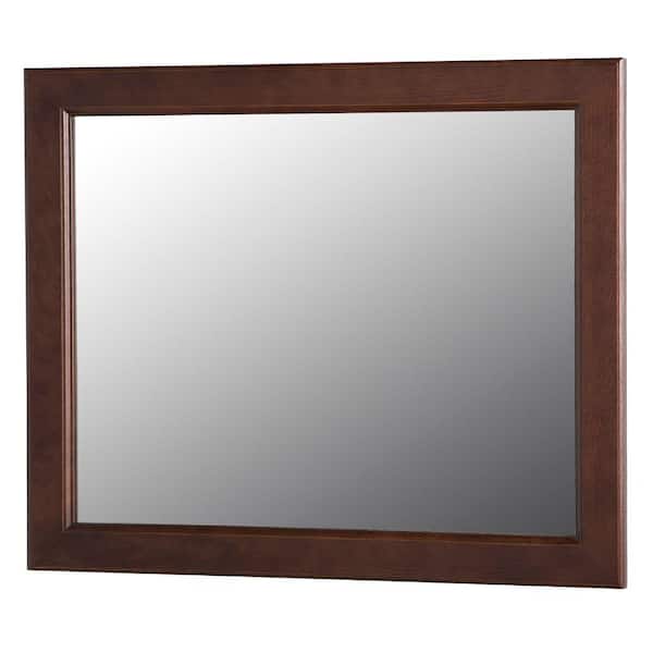 Home Decorators Collection Dowsby 26 in. L x 31 in. W Wall Mirror in Cognac