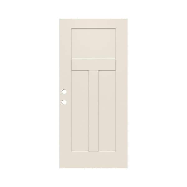 JELD-WEN 32 in. x 79 in. 3-Panel Craftsman Primed Steel Front Door Slab