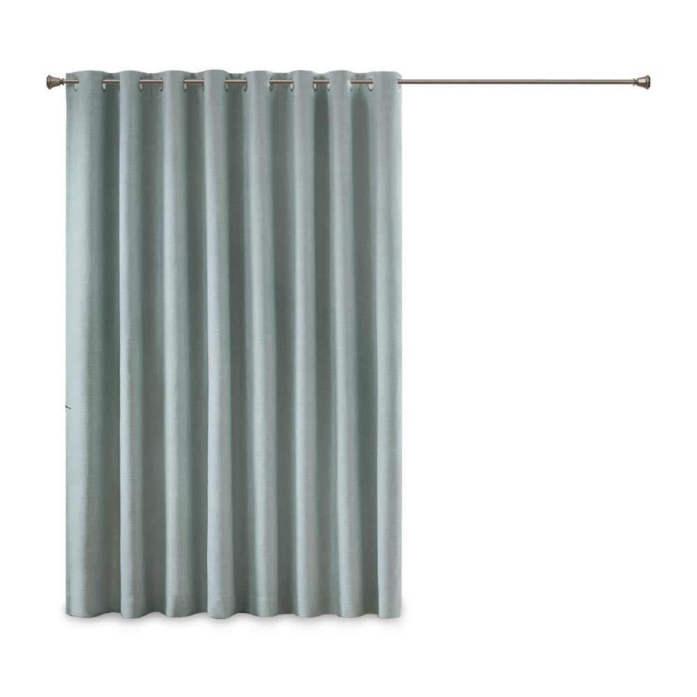 Aqua Polyester Blackout Grommet Top Window Panel, 54" Length