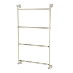 Carolina Crystal Collection 4-Tier 36 in. Ladder Towel Bar in Polished Nickel