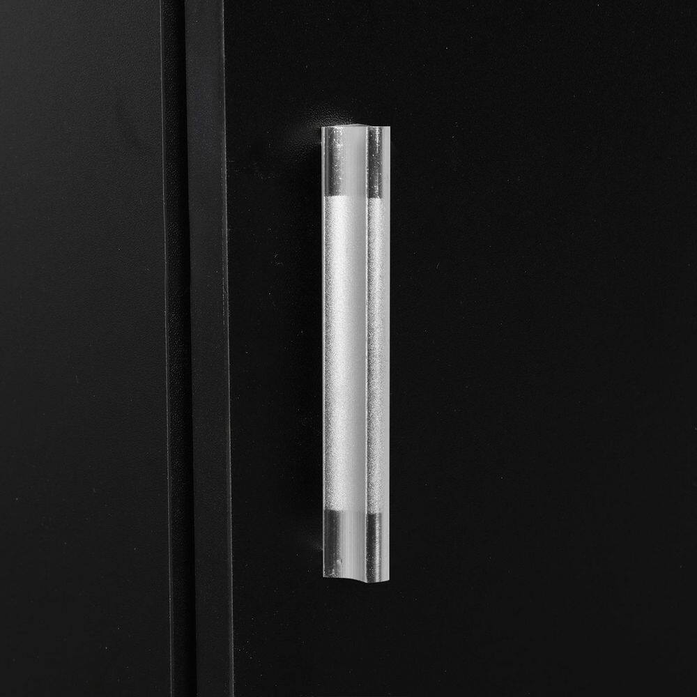 Black Lockable Office Storage Cabinet with Adjustable Shelving