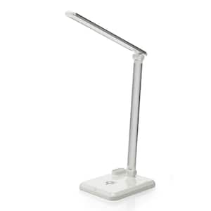 16 in. Lighting Folding White 4-Watt LED Touch Lamp with USB Charging Port, Portable Light for Study Table